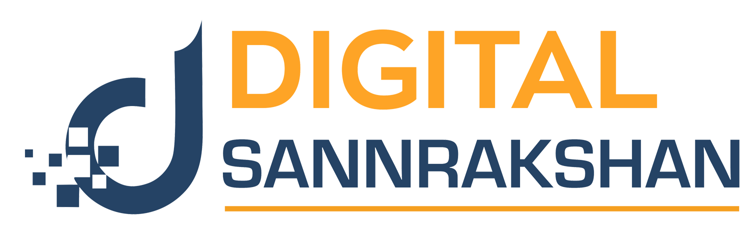 Digital Sannrakshan white Logo